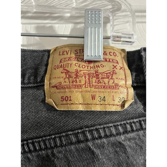 Vintage Levi’s 501-0660 90s Button Fly Black Denim USA 34W READ - Picture 5 of 11